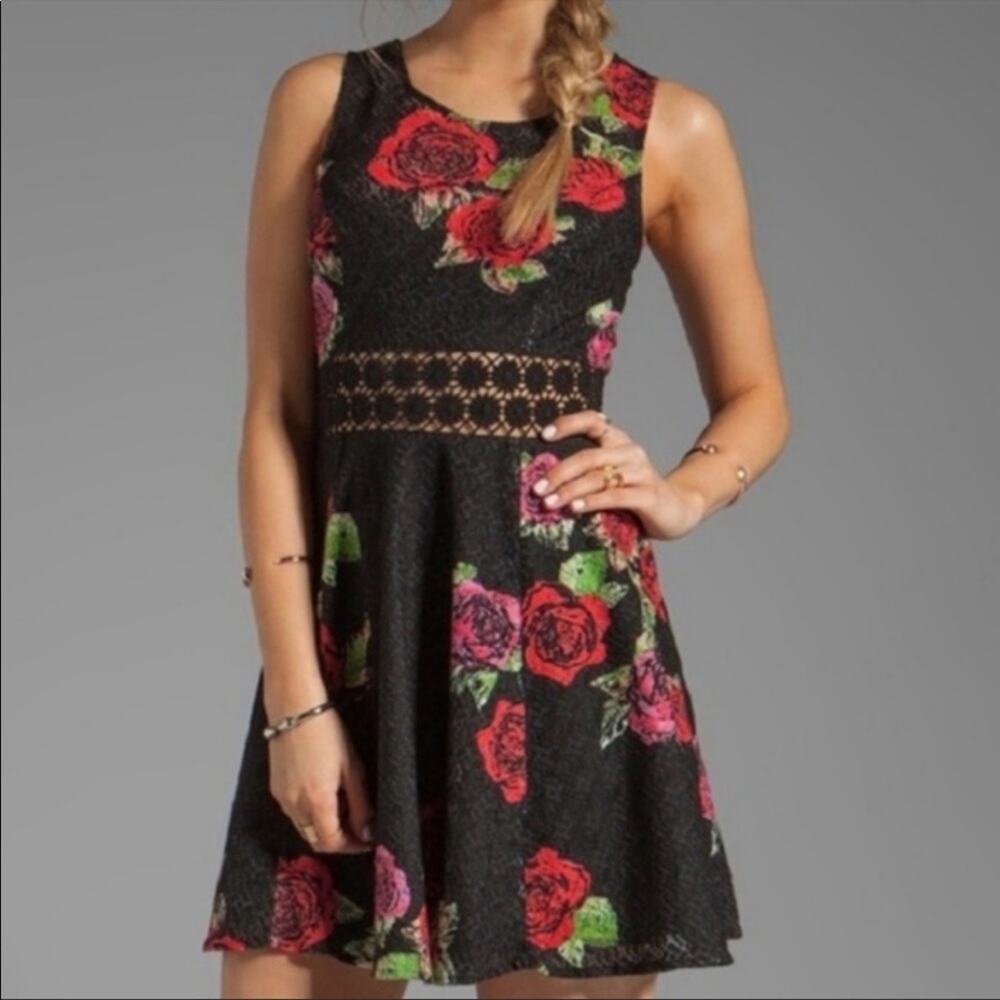 Free People black rose for and flare mini dress Vampire Diaries TV size 4